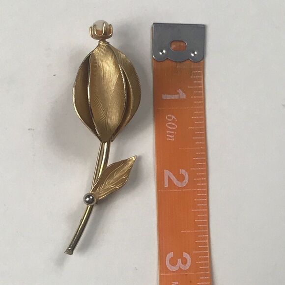 Broche Tone Gold vintage - Picture 5 of 6